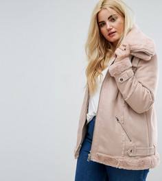 Искусственная дубленка River Island Plus - Розовый