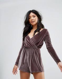 Бархатный ромпер Glamorous - Фиолетовый