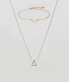 Золотистый браслет и ожерелье ASOS - Мульти