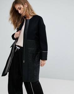 Пальто со стеганой отделкой Urbancode Ivanna - Черный