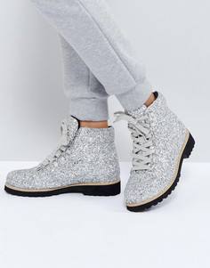 Походные ботинки ASOS ADRIANA - Серебряный