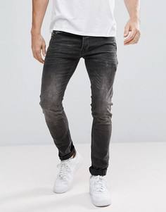 Стретчевые джинсы скинни с карманами на молниях Religion - Черный