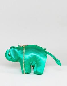 Атласная сумка через плечо в форме слона ASOS Eddie - Зеленый