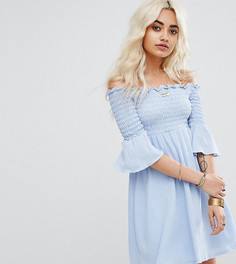 Платье мини с расклешенными рукавами River Island Petite - Синий