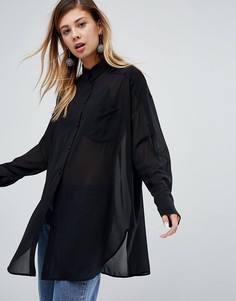 Полупрозрачная блузка Monki - Черный