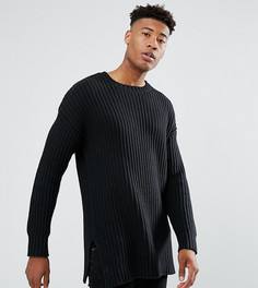 Черный фактурный оверсайз-джемпер ASOS TALL - Черный