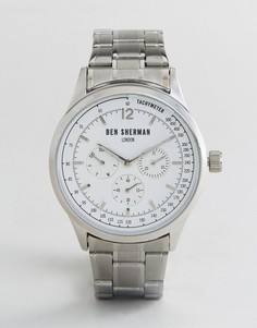 Серебристые часы-хронограф Ben Sherman WB073SM - Серебряный