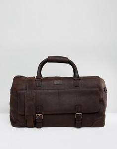 Большая коричневая кожаная сумка British Belt Co - Коричневый