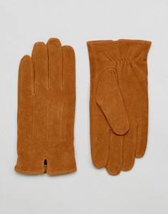 Светло-коричневые замшевые перчатки Barneys - Рыжий Barneys Originals