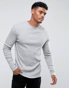 Серый лонгслив в рубчик River Island - Серый