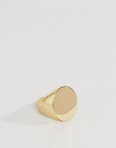 Золотистое кольцо-печатка ASOS - Золотой