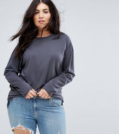 Свободная удлиненная футболка ASOS CURVE - Серый