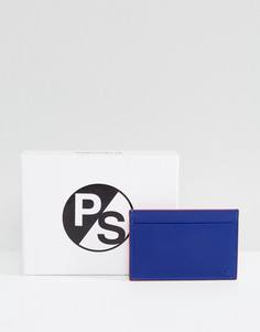 Синий кожаный кошелек для карт с тиснением PS by Paul Smith - Синий