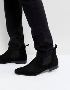 Черные замшевые ботинки челси Silver Street - Черный