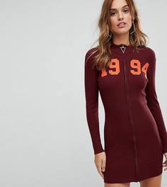 Трикотажное платье на молнии Missguided - Красный