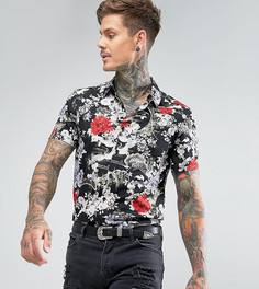 Рубашка классического кроя с цветочным принтом Reclaimed Vintage Inspired - Черный