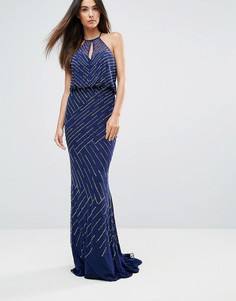Платье макси с драпировкой на спине Forever Unique - Темно-синий