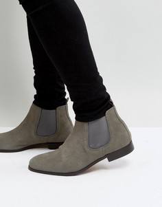 Серые замшевые ботинки челси Pier One - Серый