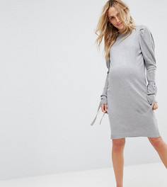 Вязаное платье с пышными плечами ASOS Maternity - Розовый