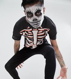 Пижама для Хэллоуина с принтом скелета SSDD - Черный