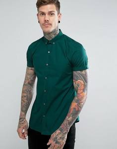 Зауженная рубашка с короткими рукавами River Island - Зеленый