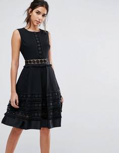 Платье со вставками и бахромой Ted Baker Olym - Черный