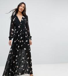 Платье макси с цветочным принтом Vero Moda Tall - Черный