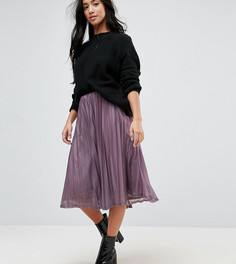 Плиссированная юбка миди с блестками Vero Moda Petite - Фиолетовый