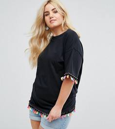 Футболка с разноцветными кисточками River Island Plus - Черный