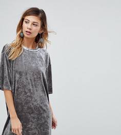 Длинный бархатный топ Monki - Серебряный