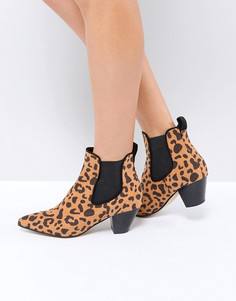 Ботинки в стиле вестерн с леопардовым принтом River Island - Мульти