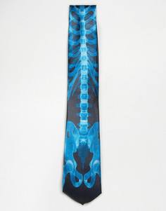 Галстук с принтом скелета 7X HALLOWEEN - Синий