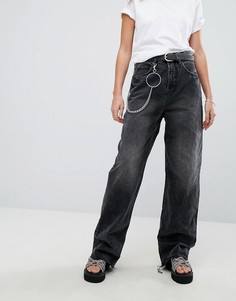 Широкие джинсы в стиле 90-х с цепочкой Cheap Monday - Черный