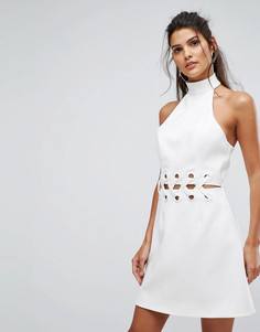 Платье мини с решетчатой отделкой Finders Keepers Unbelievers - Кремовый