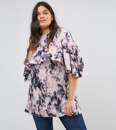 Блузка с принтом AX Paris Plus - Темно-синий