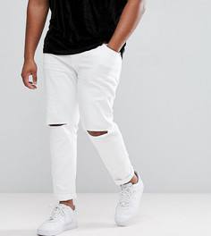 Белые джинсы скинни с рваной отделкой ASOS PLUS - Белый