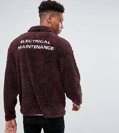 Оверсайз-куртка Харрингтон из искусственного меха с вышивкой ASOS TALL - Красный