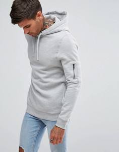 Худи серого цвета с карманом MA1 River Island - Серый