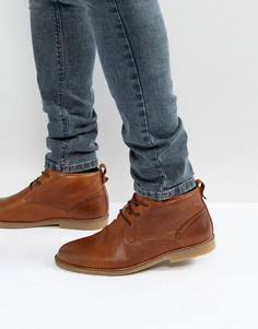 Коричневые кожаные ботинки с подкладкой из искусственного меха River Island - Рыжий