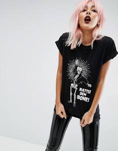 Футболка с принтом скелета ASOS HALLOWEEN - Черный