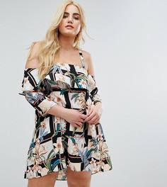 Платье с цветочным принтом River Island Plus - Мульти