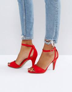 Босоножки с ремешками и конусообразным каблуком New Look - Красный