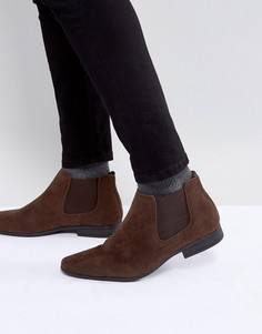 Темно-коричневые ботинки челси New Look - Коричневый