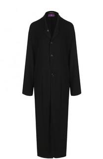 Шерстяное приталенное пальто с карманами Yohji Yamamoto