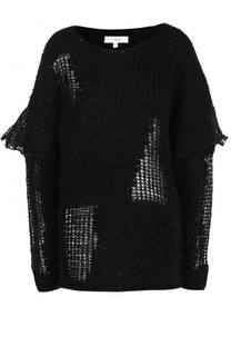 Шерстяной пуловер фактурной вязки с круглым вырезом Iro