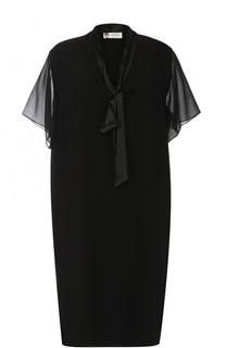 Бархатное платье-миди с V-образным вырезом Lanvin