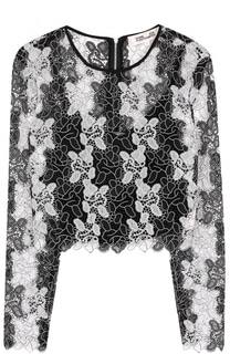 Кружевной топ с длинным рукавом и круглым вырезом Diane Von Furstenberg