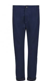 Брюки прямого кроя из смеси хлопка и шерсти Giorgio Armani