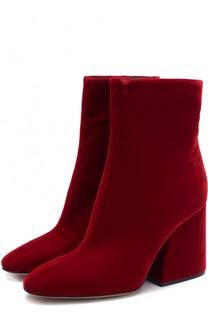 Бархатные ботильоны на массивом каблуке Maison Margiela
