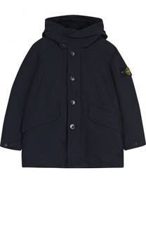 Пуховая парка с капюшоном и нашивкой Stone Island